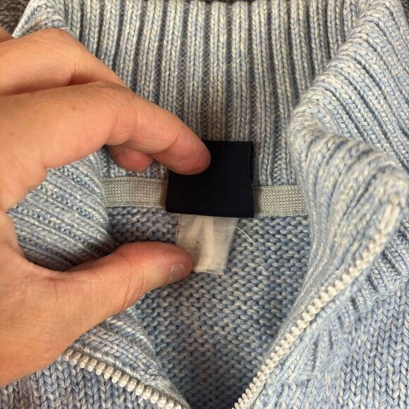 Vtg Paul & Shark Yachting Pure New Wool Knitted 1/4 Zip Sweater Blue L Italy - Picture 7 of 12